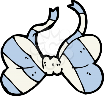 Royalty Free Clipart Image of a Striped Bow Tie