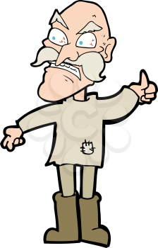 Royalty Free Clipart Image of a Mean Old Man