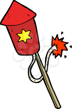 Royalty Free Clipart Image of a Firework with a Lit Fuse