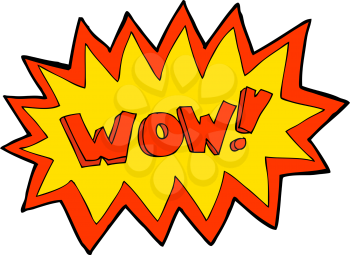Royalty Free Clipart Image of a Wow Explosion