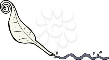 Royalty Free Clipart Image of a Quill and Ink