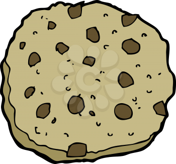 Royalty Free Clipart Image of a Chocolate Chip Cookie