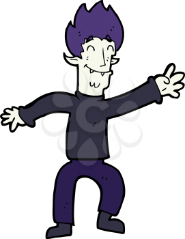 Royalty Free Clipart Image of a Happy Vampire