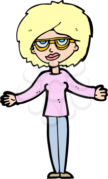 Royalty Free Clipart Image of a Woman Wearing Glasses