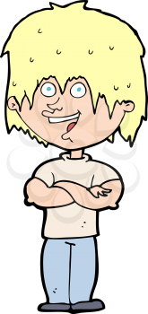 Royalty Free Clipart Image of a Happy Man with Crossed Arms