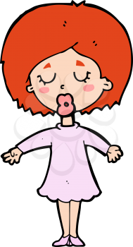 Royalty Free Clipart Image of a Sleeping Girl