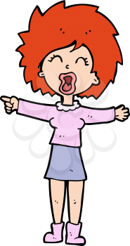 Royalty Free Clipart Image of a Woman Shouting