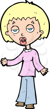 Royalty Free Clipart Image of a Shrugging Girl