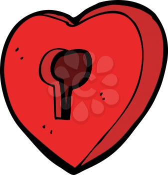 Royalty Free Clipart Image of a Heart Keyhole