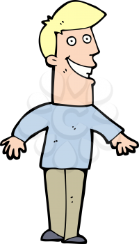 Royalty Free Clipart Image of a Grinning Man