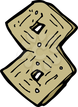 Royalty Free Clipart Image of a Wooden Number Eight
