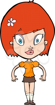 Royalty Free Clipart Image of a Red Haired Girl