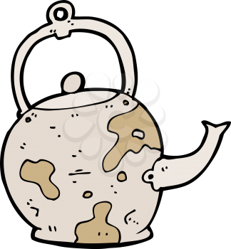 Royalty Free Clipart Image of an Old Teapot