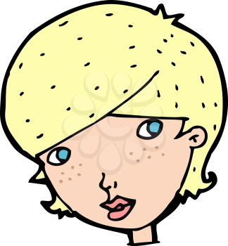Royalty Free Clipart Image of a Woman with Freckles