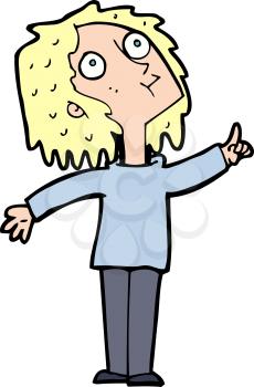 Royalty Free Clipart Image of a Curious Woman