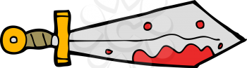 Royalty Free Clipart Image of a Sword Covered in Blood