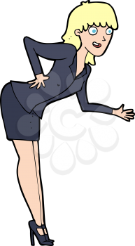Royalty Free Clipart Image of a Woman Bending Forward