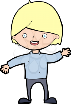 Royalty Free Clipart Image of a Boy Waving