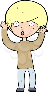 Royalty Free Clipart Image of a Startled Boy