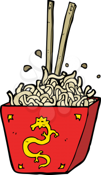 Royalty Free Clipart Image of an Asian Noodle Dish