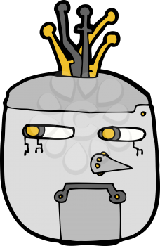 Royalty Free Clipart Image of a Robot Head