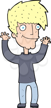 Royalty Free Clipart Image of a Man with Arms Up