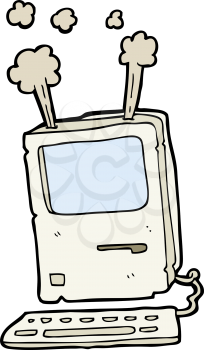 Royalty Free Clipart Image of an Old Computer