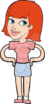Royalty Free Clipart Image of a Woman with Hands on Hips