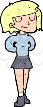 Royalty Free Clipart Image of a Woman in a Mini Skirt