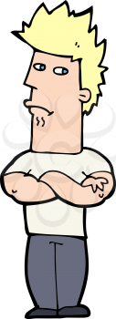 Royalty Free Clipart Image of a Man with Crossed Arms