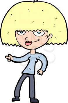 Royalty Free Clipart Image of a Girl Pointing