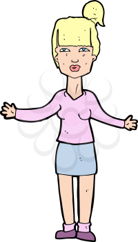 Royalty Free Clipart Image of a Woman with Arms Open