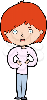 Royalty Free Clipart Image of a Woman Making a Who Me? Gesture