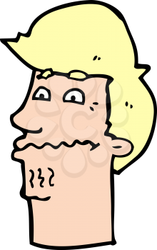Royalty Free Clipart Image of a Nervous Man's Head