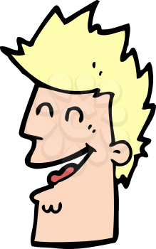 Royalty Free Clipart Image of a Laughing Man's Head