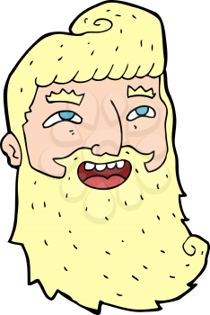Royalty Free Clipart Image of a Bearded Smiling Man