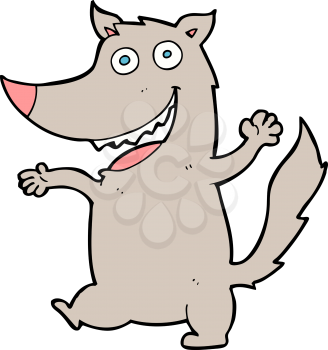 Royalty Free Clipart Image of a Waving Dog