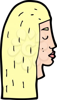 Royalty Free Clipart Image of a Female Face Profile