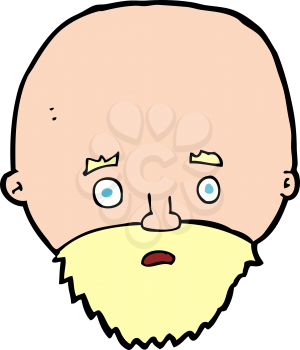 Royalty Free Clipart Image of a Shocked Bald Man's Head