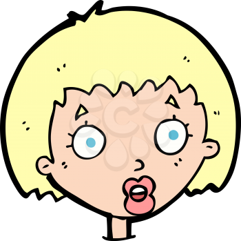 Royalty Free Clipart Image of a Surprised Female Face