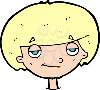 Royalty Free Clipart Image of a Smirking Boy's Face