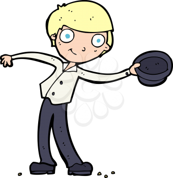 Royalty Free Clipart Image of a Boy with a Top Hat