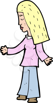 Royalty Free Clipart Image of a Woman with Her Eyes Closed