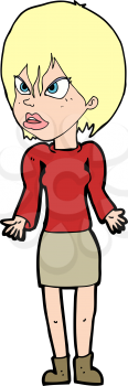 Royalty Free Clipart Image of an Upset Woman