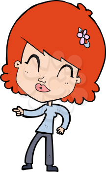 Royalty Free Clipart Image of a Dancing Redheaded Woman