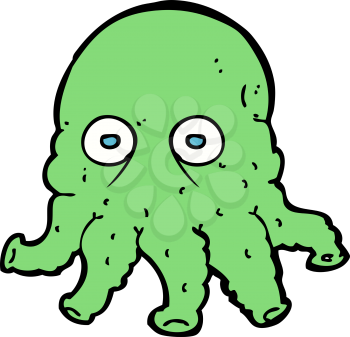Royalty Free Clipart Image of a Squid Alien