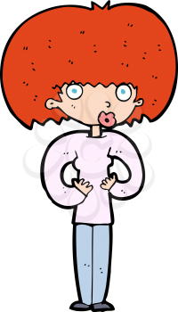 Royalty Free Clipart Image of a Surprised Woman