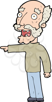 Royalty Free Clipart Image of an Old Man Pointing