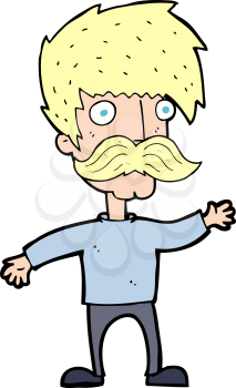 Royalty Free Clipart Image of a Man With a Moustache