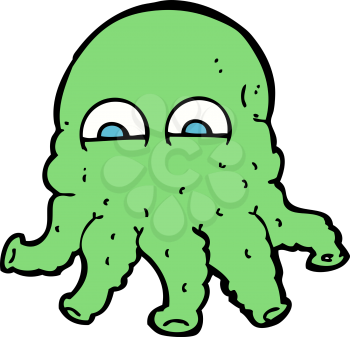 Royalty Free Clipart Image of an Alien Squid